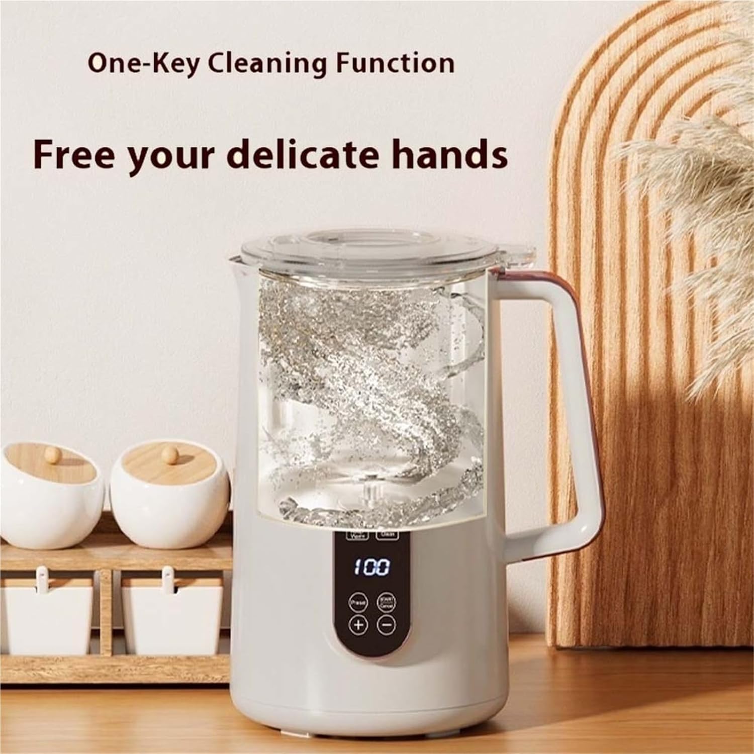 8 in 1 Nut Milk Maker Machine, Multifunctional Machine for Making Nut Milk, Automatic Nut Milk Blender with Easy Clean Stainless Steel Design for Homemade Almond Milk, Soy Milk, Oatmeal(1pc)