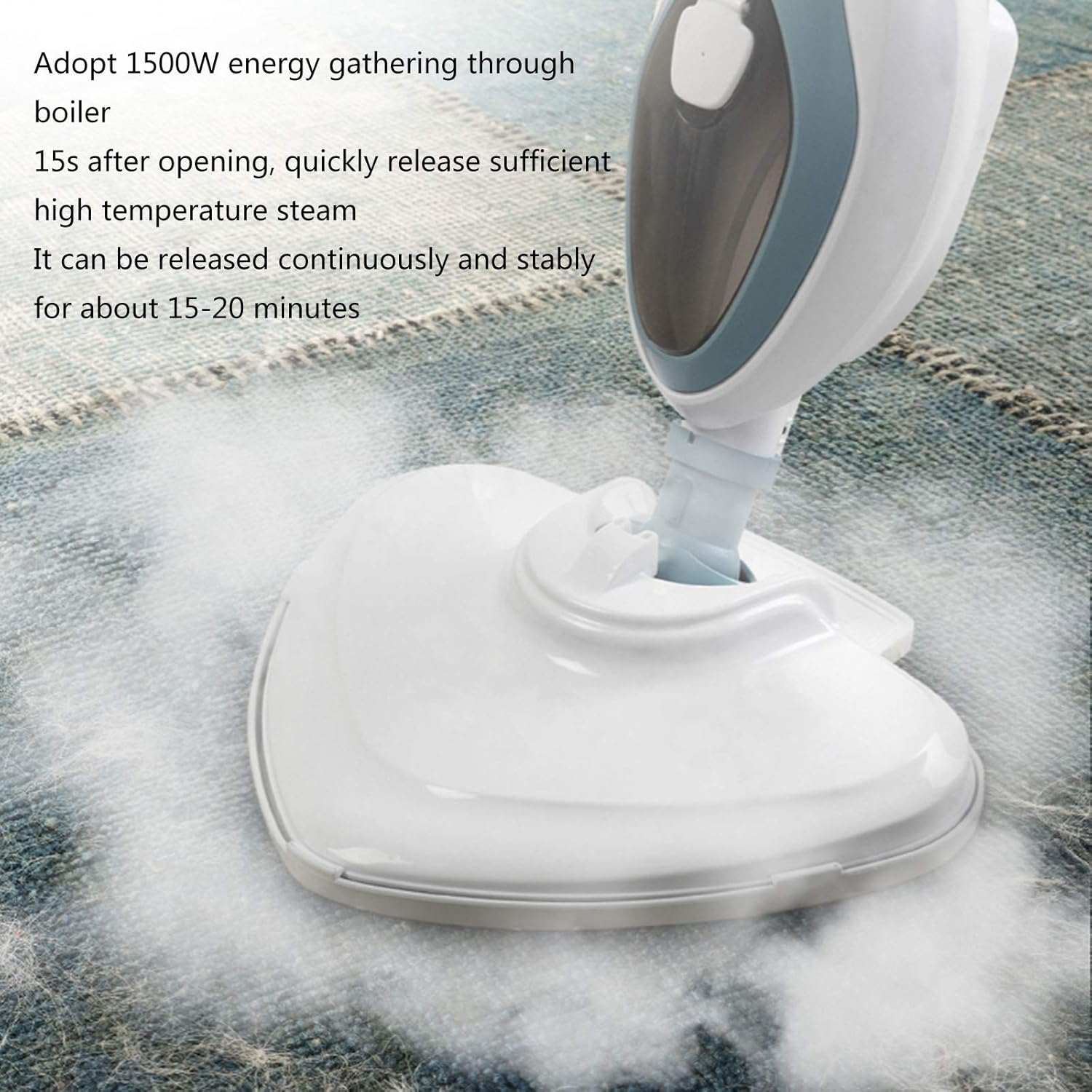 2-in-1 Steam Mop A Multi-Functional Household Steam Cleaner Can Kill and 99.9%* of ES Used for Living Room Bedroom Dining Room Carpets White (White)