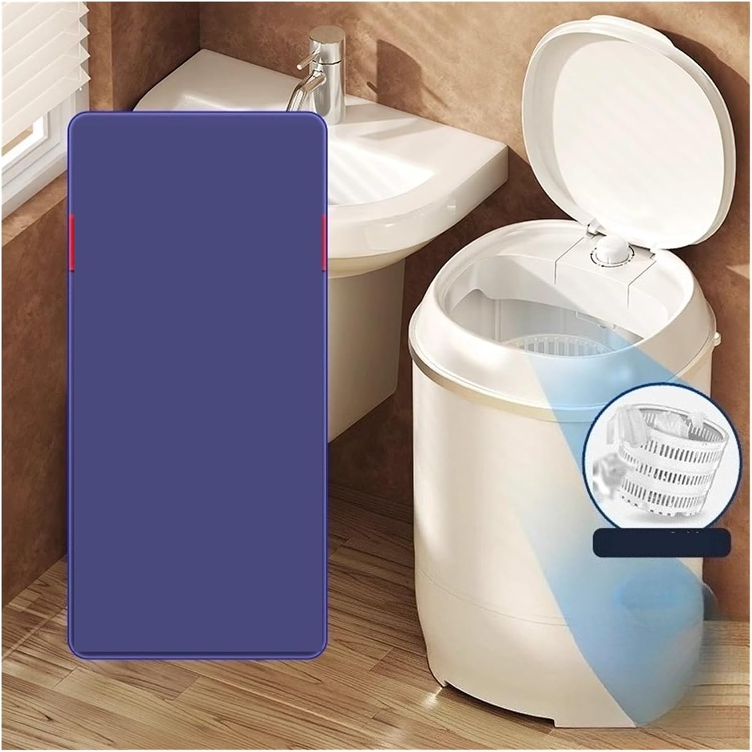 Mini Small Washing Machine Special For Socks And Underwear Semi-automatic Washing And Draining Washing Machine,for Travel,Camping, RV & Dorms(Black)