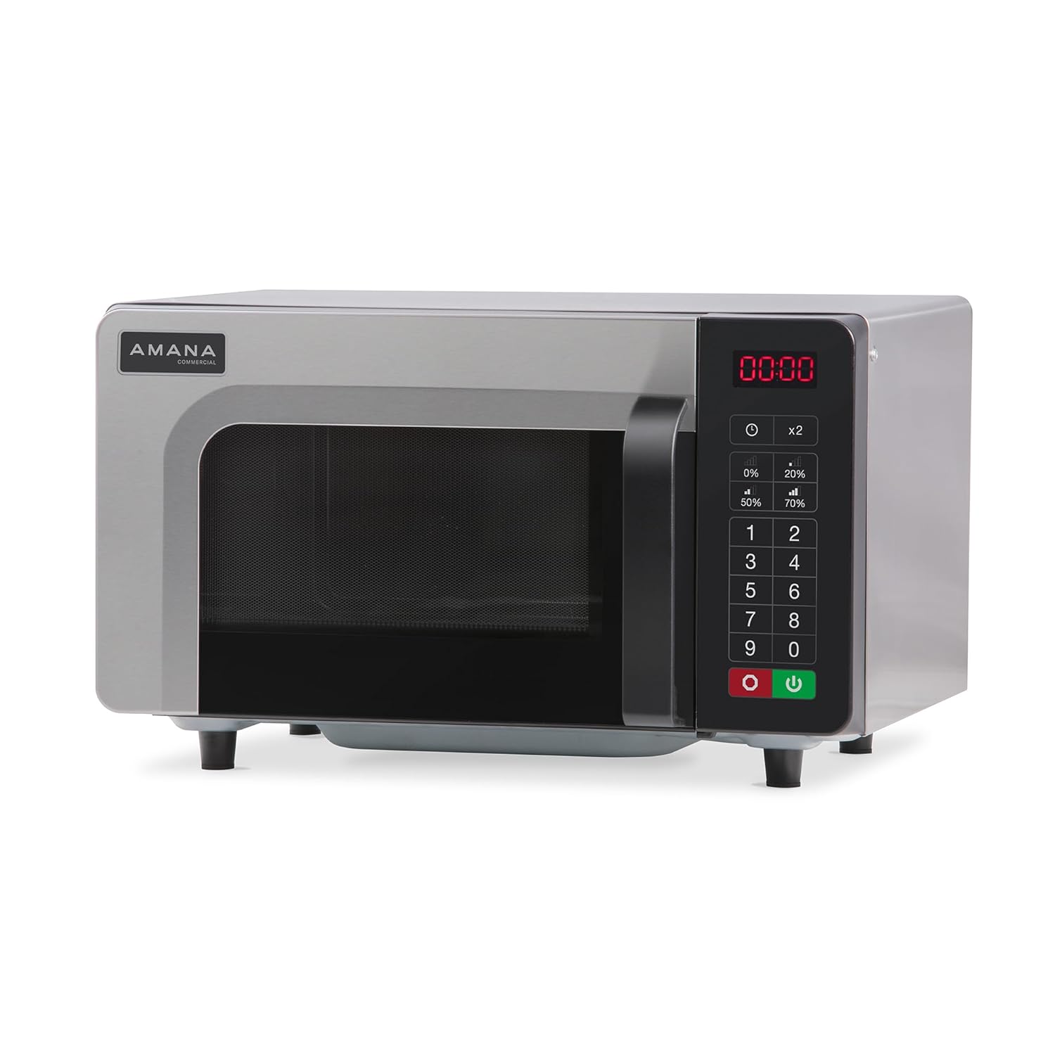 Amana RMS10TSA 1000 Watt Heavy-Duty Countertop Commercial Microwave Oven with Push Button Controls for Restaurant Buffet Catering | 0.8 Cu. Ft, 20