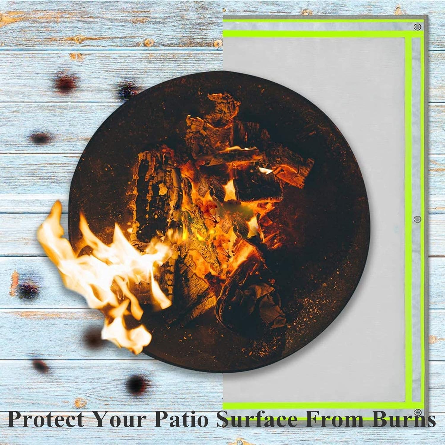 Fire Pit Mat, Grill Mat Deck Protector, Fire Pit Heat Resistant Mat, 3 Layers Fire Pit Pad Ember Mat, for Chiminea, Bonfire, Stove, Outdoor, Grass, Floor,59 * 67 inch /1.5 * 1.7m