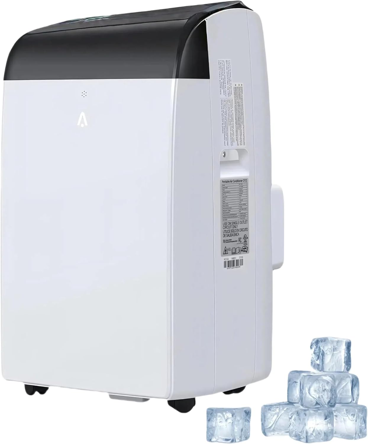 12,000 BTU Portable Air Conditioner - 8,000 BTU (SACC) Cools 550 Sq.Ft, 3-in-1 AC with Dehumidifier & Fan, 51dB Quiet, 24H Timer, Remote for Home/Office