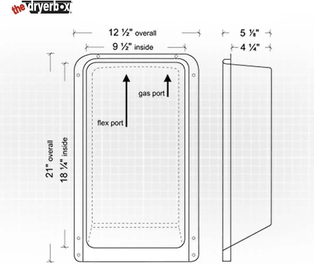New Construction Dryer Box | Indoor Dryer Vent | Recessed Dryer Vent Box With Gas Port | Dryer Vent | Best Dryer Wall Vent Box Model 425 | Upward Dryer Vent | 2x6 wall