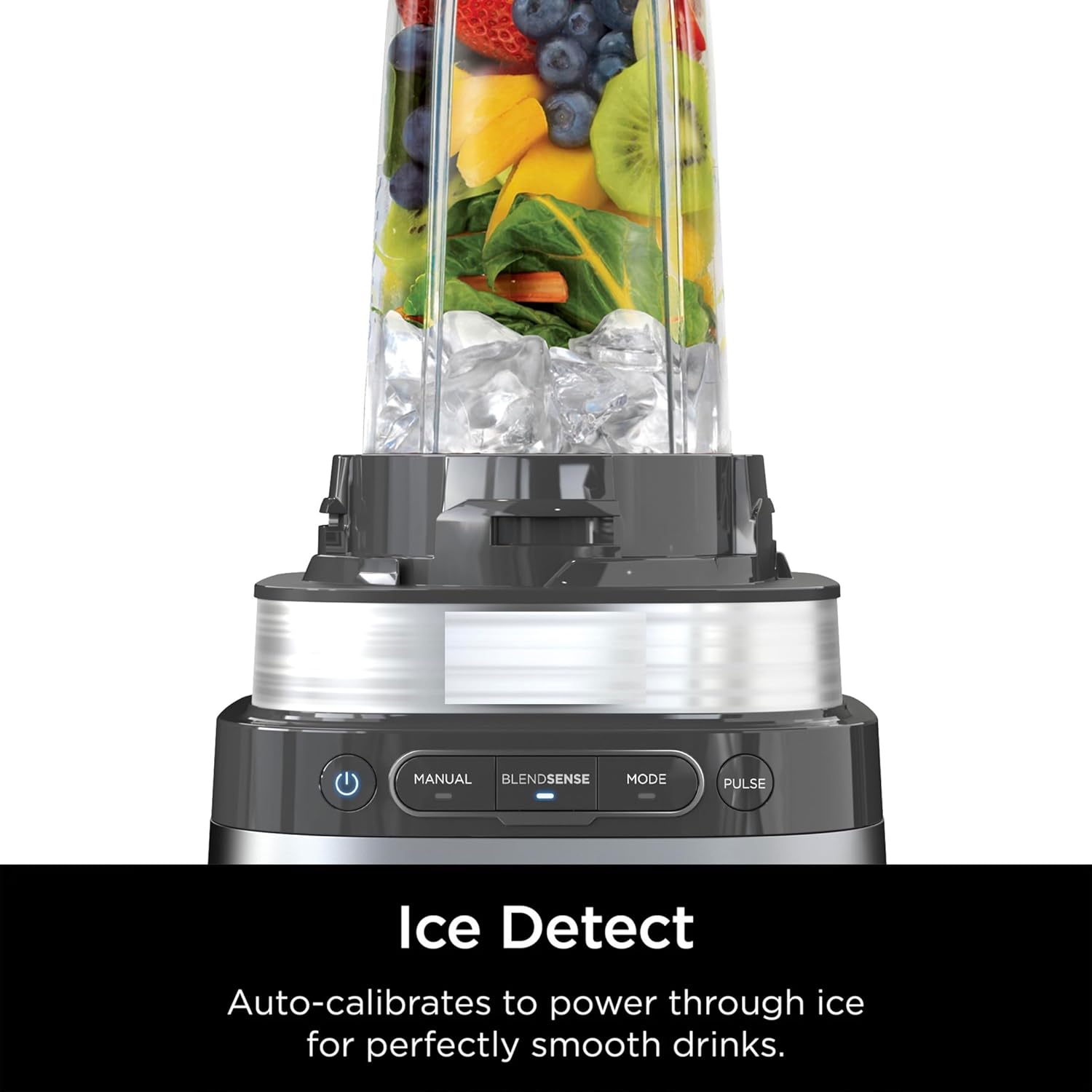 Ninja Detect Power Blender + Personal Single-Serve (TB 300), BlendSense Technology, Kitchen Countertop, 72 oz. full-size pitcher, 24 oz. single-serve cup, Liquid Detect, Silver