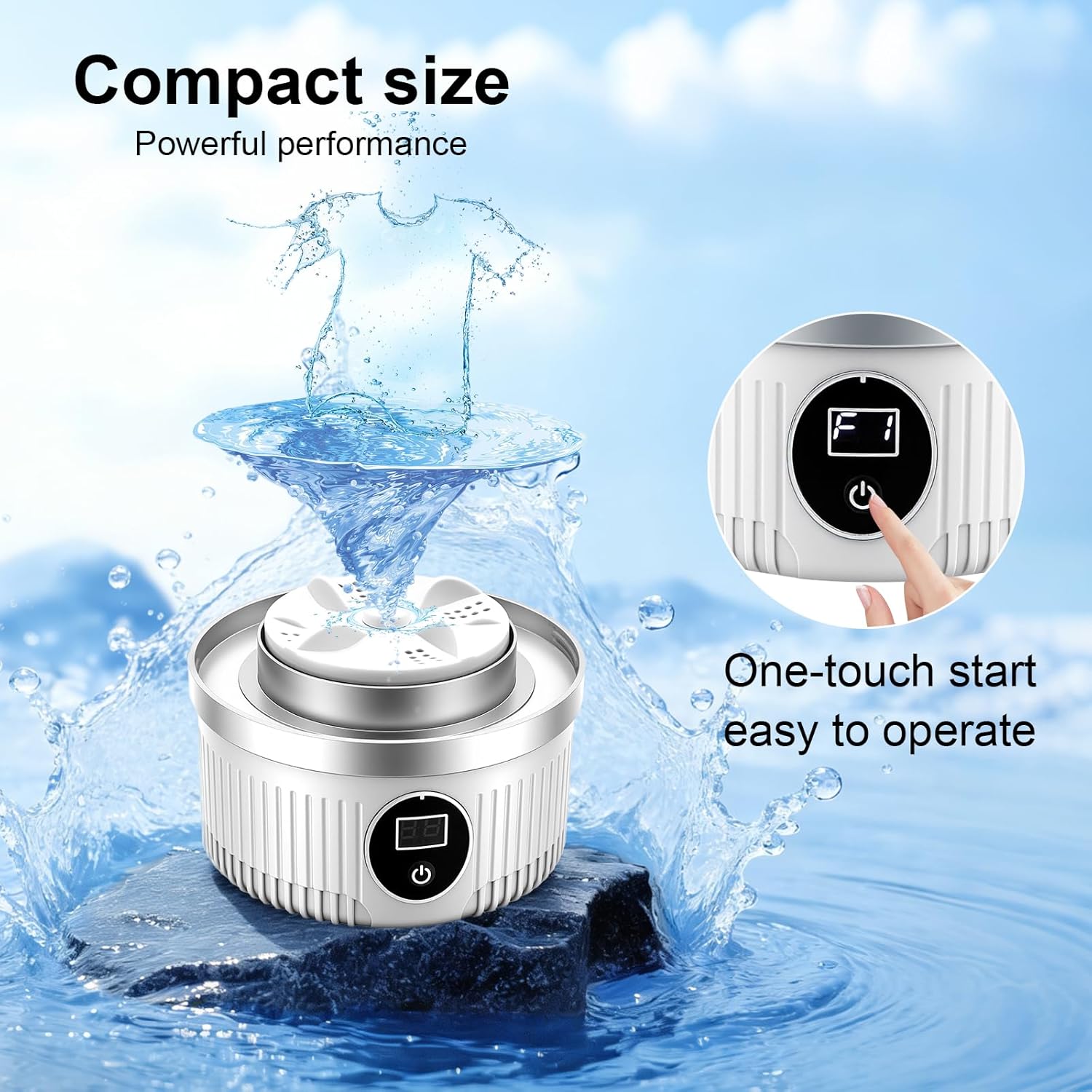 Portable Washing Machine, Underwear Washer, Small Washing Machines, Mini Washing Rechargeable Cordless Washing-Machine, Laundry Cup for Bra, Underwear, Socks (1.2 L capacity)
