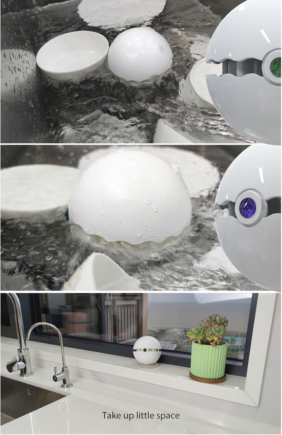 Compact Dishwasher, Mini Ultrasonic Turbine Washing Machine, Portable Washer with with Suction Cups for Home Travel College Room RV Apartment Use (Green)