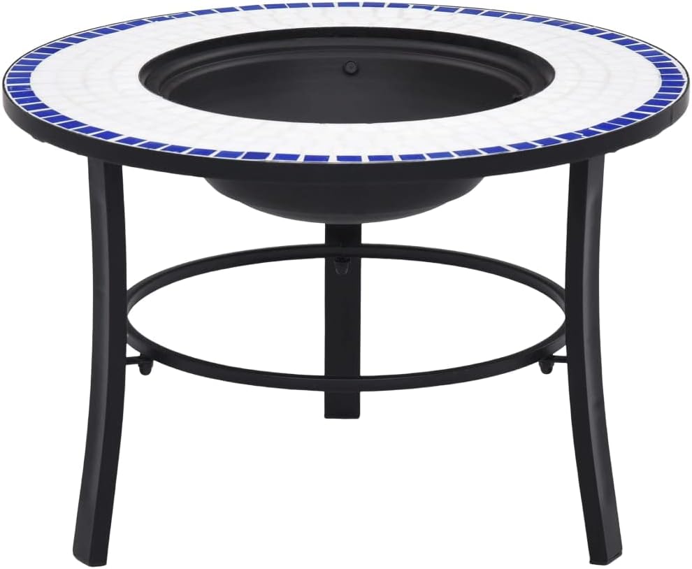 YAFF Mosaic Fire Pit Blue and White 26.8