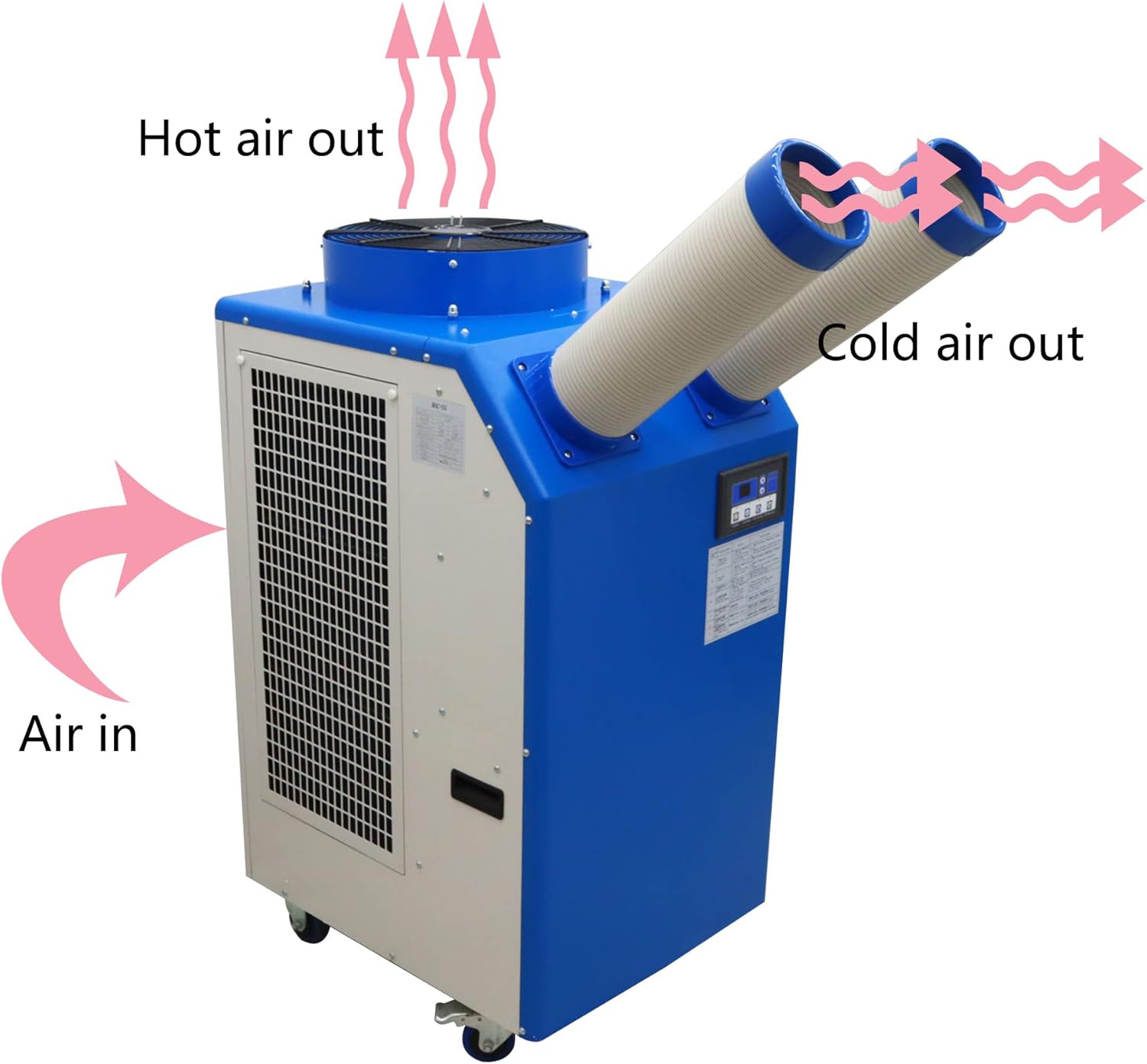 Industrial Air Conditioner Portable Mobile Spot Cooler Industrial Grade Commercial Indoor Outdoor Machine Double Tubes 220V 1800W