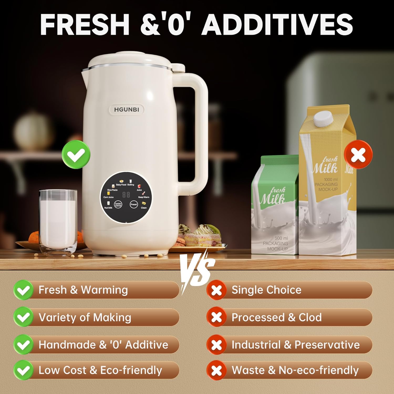 8-in-1 Automatic Nut Milk Maker Machine, 50oz Soy Milk Maker with 12 Blades, Nut Milk Maker Blender for Homemade Plant-Based Milk, Oat, Soy, with Self-Cleaning, Keep Warm, 12-Hour Delay