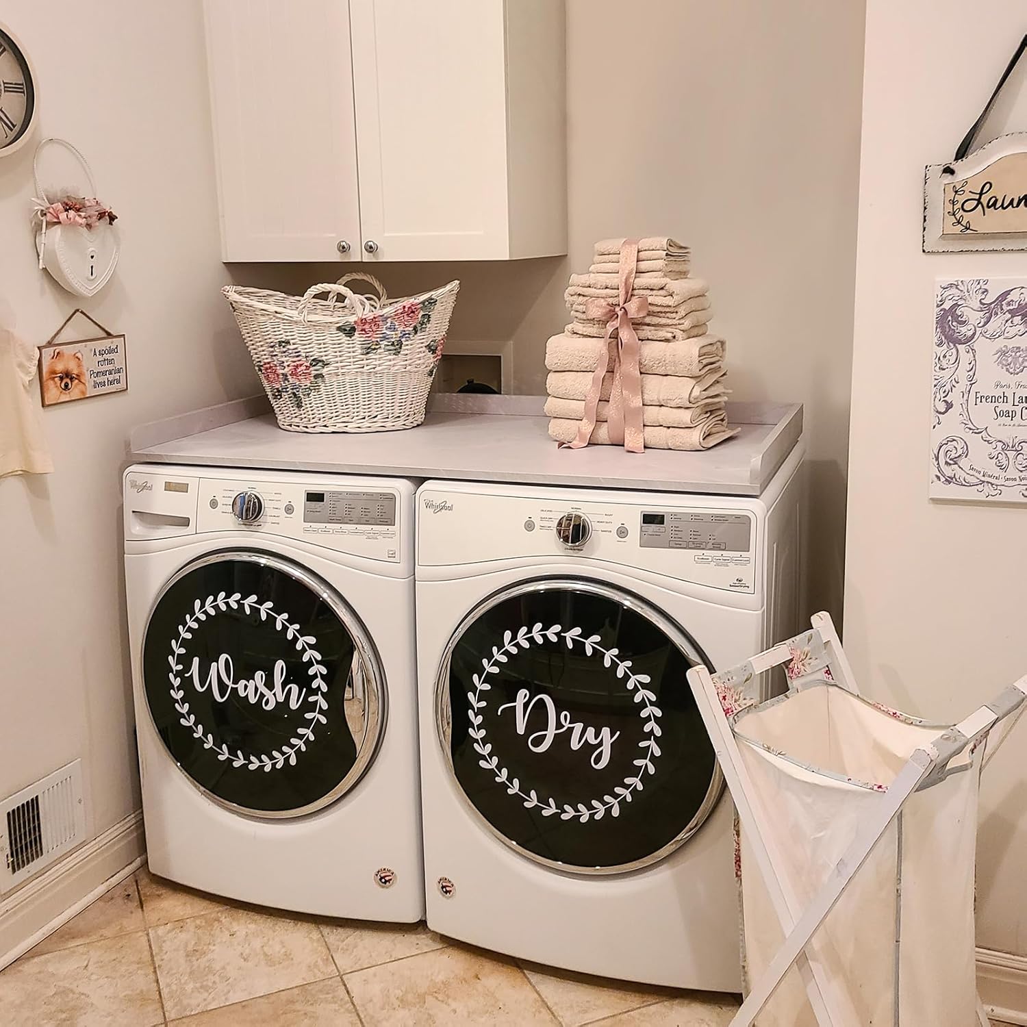 Kaboon Washer Dryer Countertop, Melamine Countertop with Edge Rails - 27.5