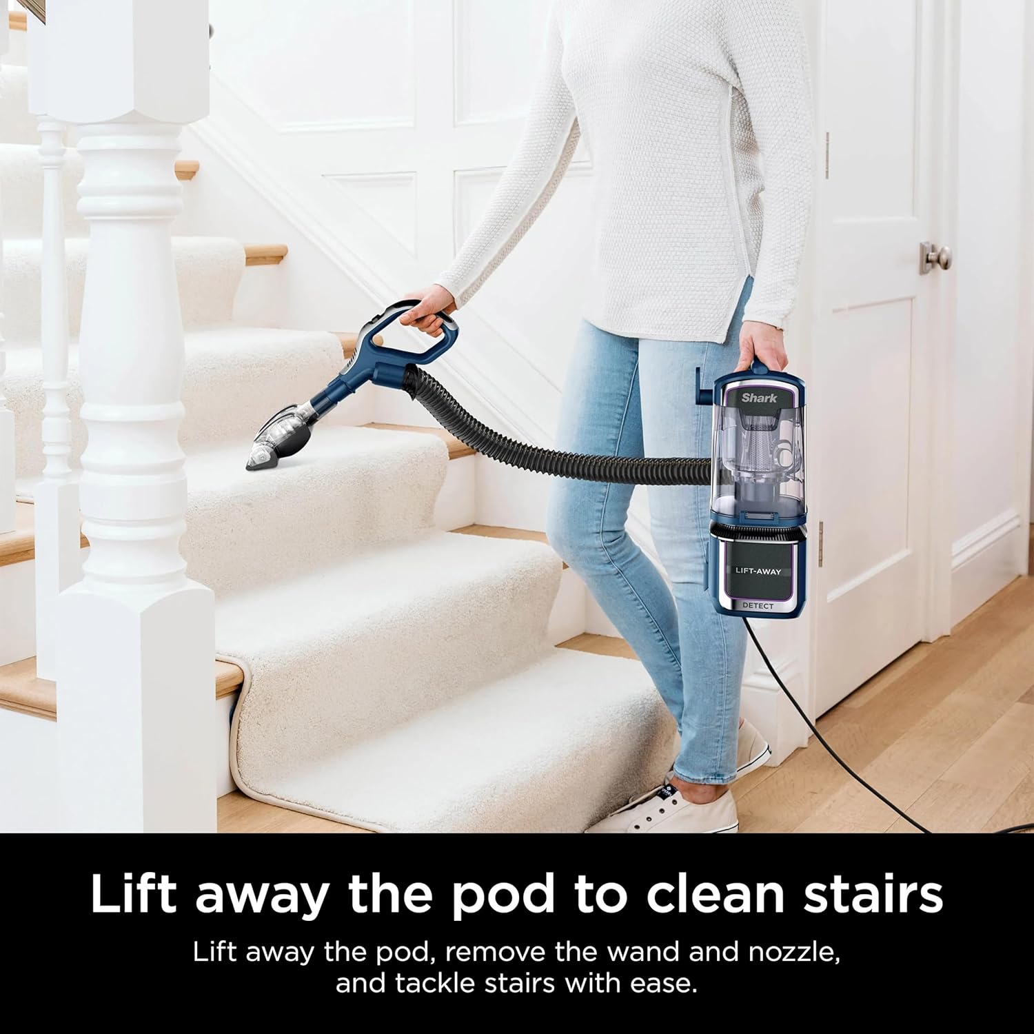 Shark Detect Performance Lift-Away Advanced Upright Vacuum with DuoClean, Odor Neutralizer & Anti-Allergen Technology, Direction Detect, LED Headlights, 3 Cleaning Tools (Renewed)