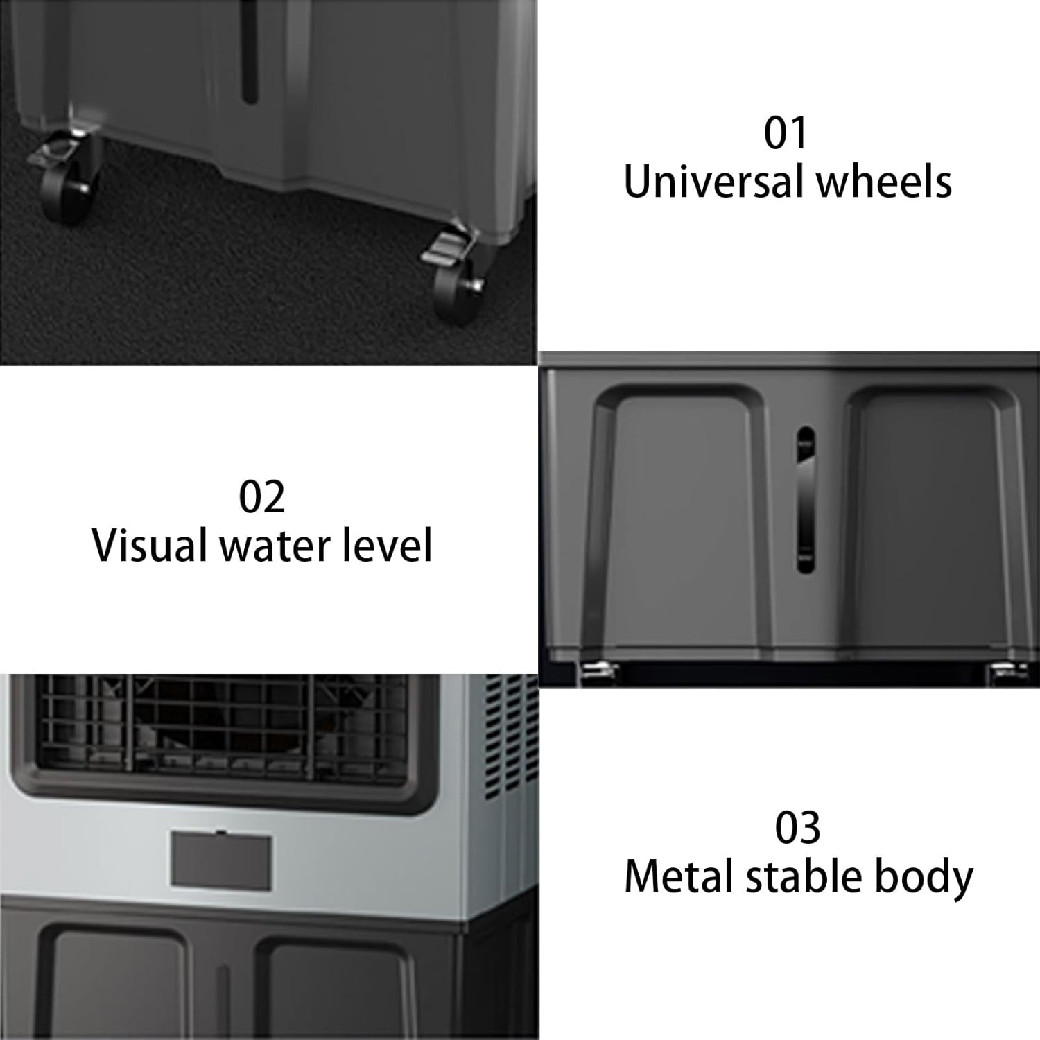 Personal Swamp Cooler, Quite Portable AC with 180L Tank and 3 Speeds, Evaporative Air Conditioner for Room Office Outdoor(62 * 42 * 130cm)