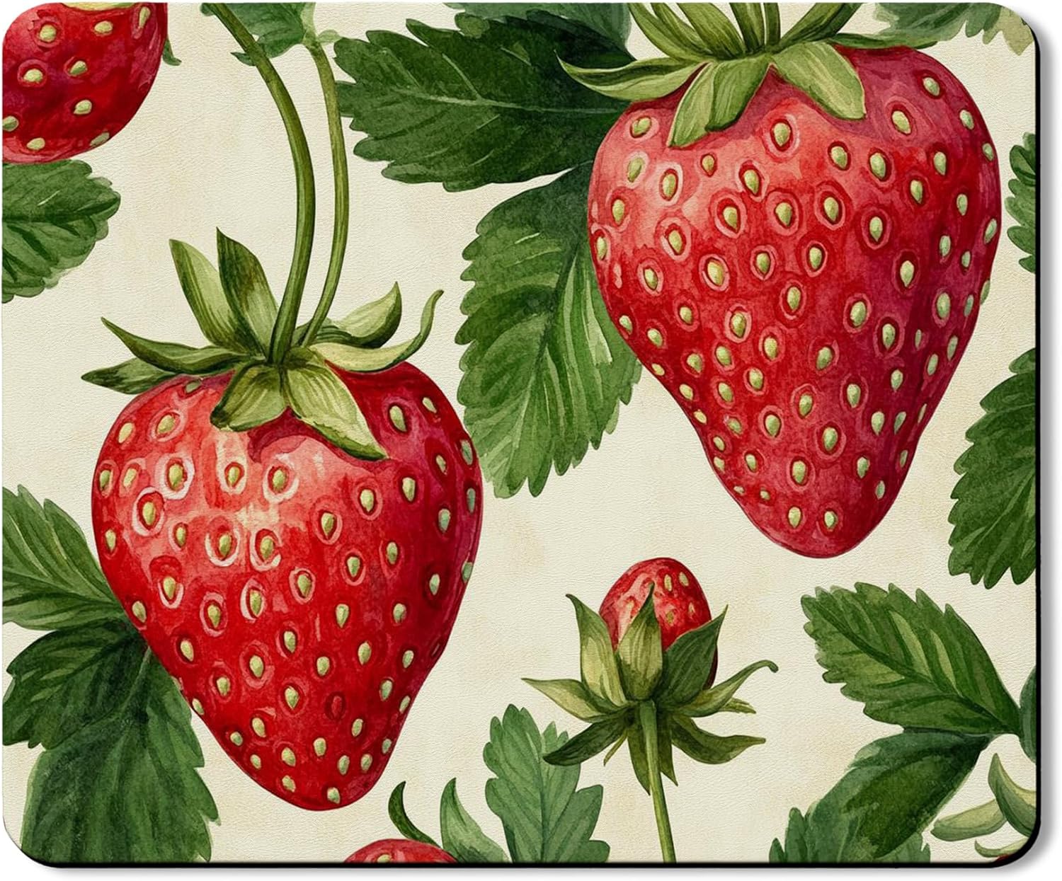 Strawberry Washer Dryer Top Protector Mat, Vintage Botanical Laundry Machine Dust Covers, Summer Rubber Anti-slip Waterproof Washer And Dryer Mats for Laundry Room 20x24 Inch