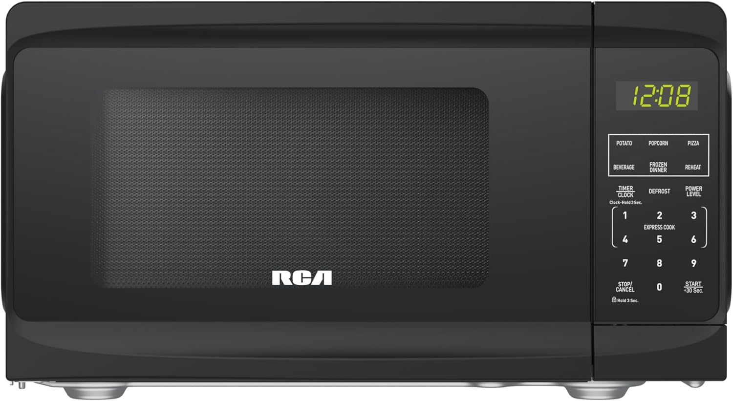RCA RMW733-BLACK RMW733 0.7 Cu. Ft. Microwave, Black & BLACK+DECKER 2-Slice Toaster, T2569B, Extra Wide Slots, 6 Shade Settings, 850 Watts, Crub Tray, Cancel Button