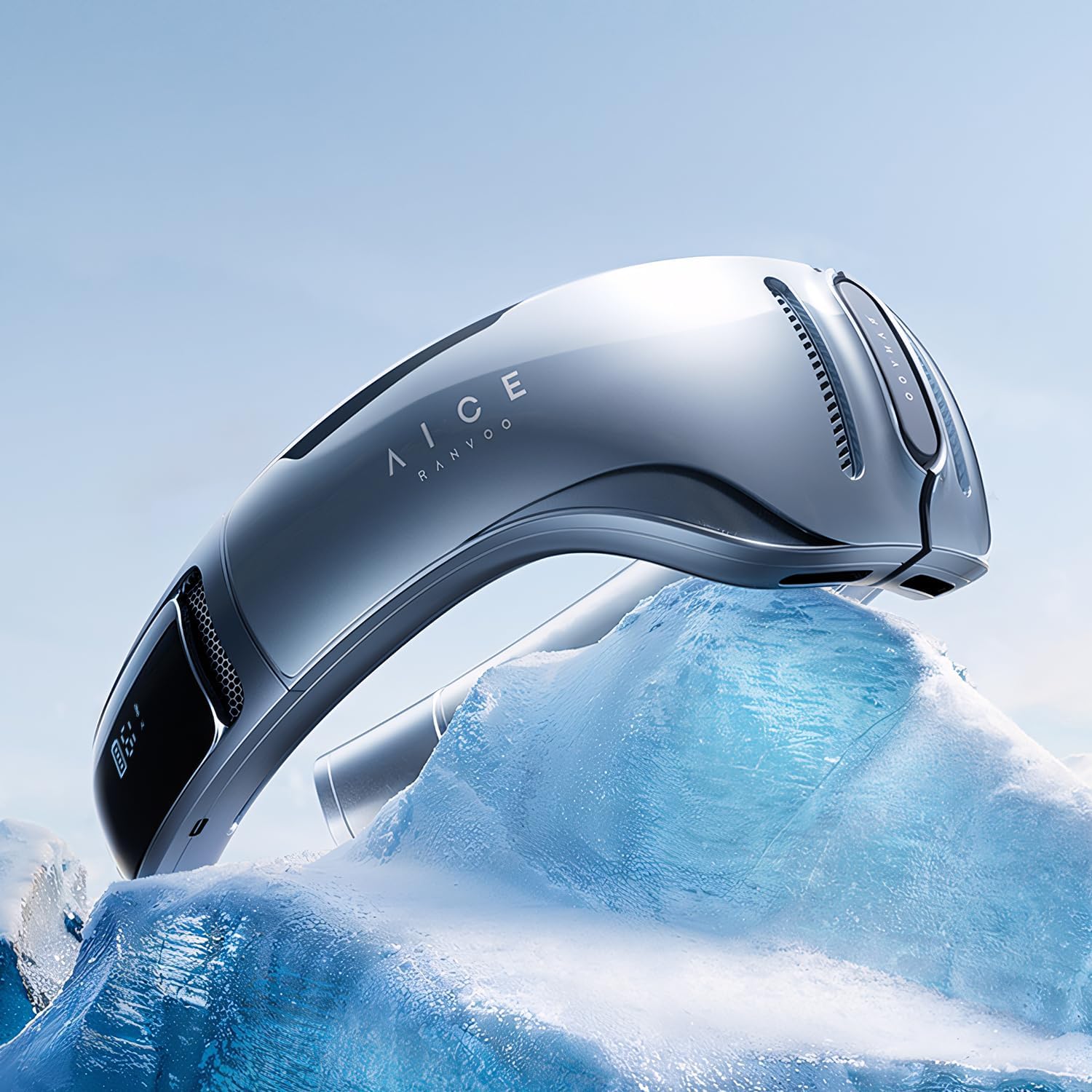 [#1 COOL AND PORTABLE] AICE LITE Neck Air Conditioner, Ultimate Immersive Cooling 6000mAh Rechargeable Neck Fan, Blowing Cold Air Personal Device Gift - Sky Blue (Blue)