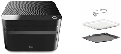 Brava Oven Starter Set: 10-in-1 Touchscreen Countertop Smart Oven, Air Fryer, 6-Slice Toaster, Slow Cooker, Reheater, Dehydrator, Rice Cooker, Healthy & User Friendly, Auto-Shut Off, Black