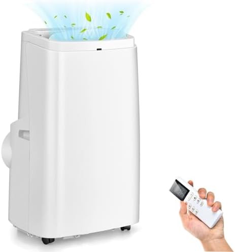 DORTALA 9000 BTU Portable Air Conditioner, 3-in-1 AC Cooling Unit with Dehumidifier & Fan Modes, Remote Control, Cools 350 Sq. Ft, Compact Freestanding Air Conditioner, White (9000BTU)