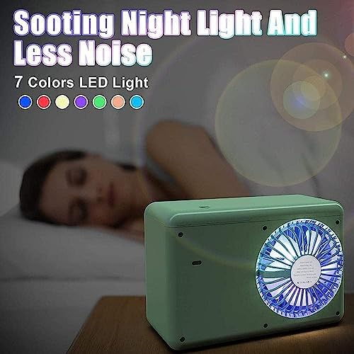 Portable Air Conditioner, USB Air Cooler with LED Light, Mini Air Conditioner Portable Cooler, Desktop Cool Personal Space, for Bedroom, Office (Color : White)