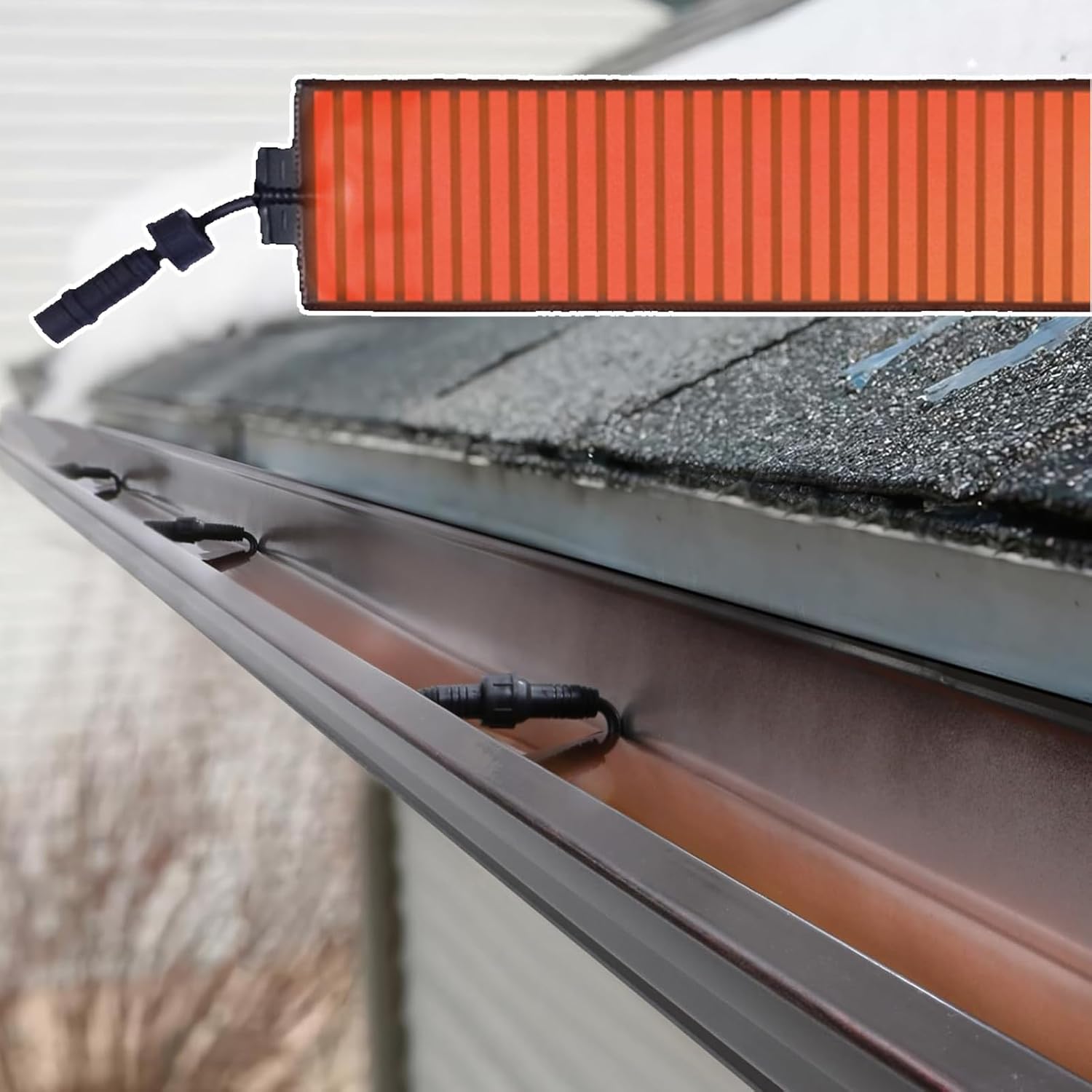 Winter Roof Gutter Graphene Heated Mat, Roof De-Icing Heating Cable Spacer, Heated Roof De-Icing Cable, With Pvc Shell, Most Cold To -20℃,12cmX360cm-110V