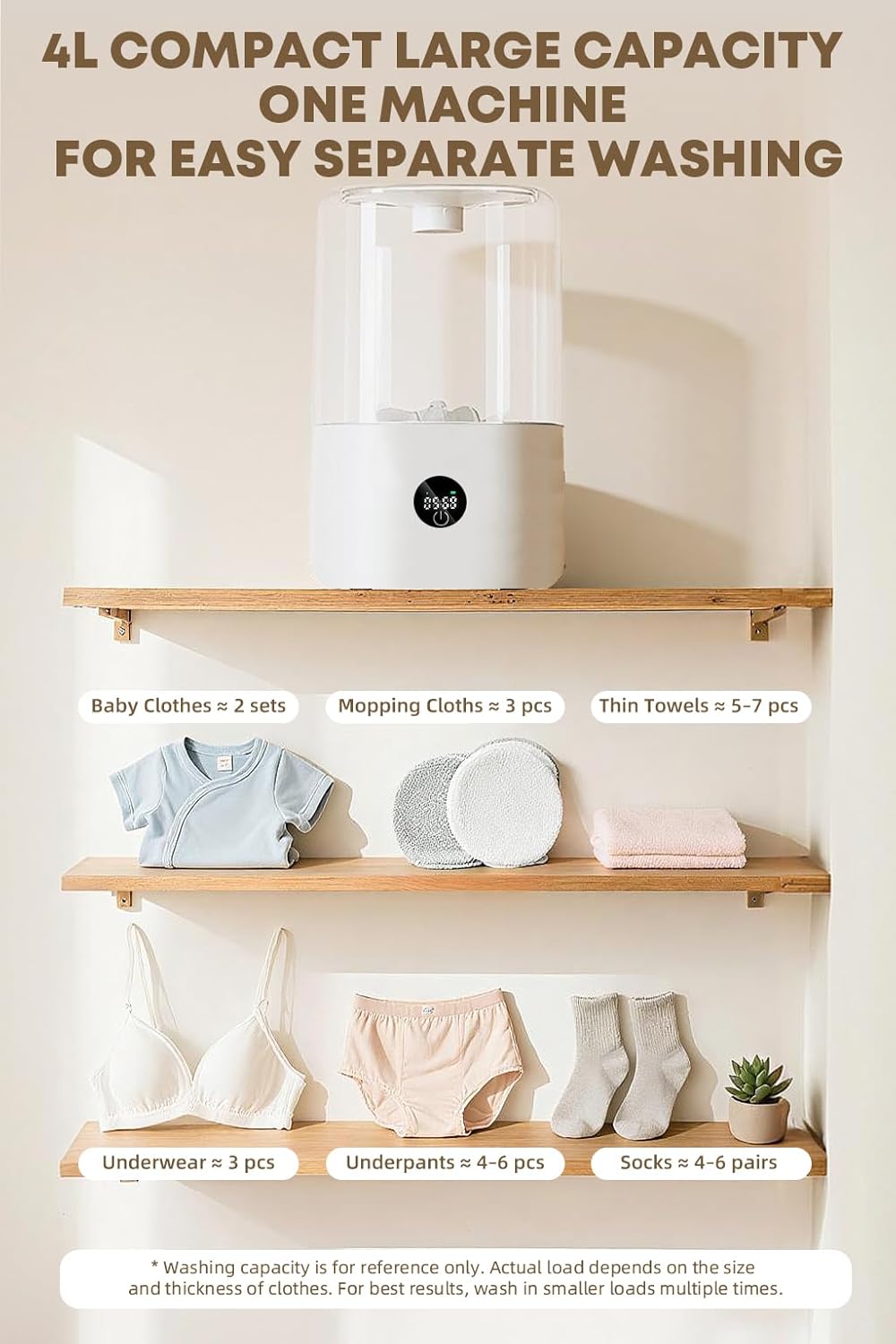 Portable Mini Washing Machine, 4L Washing Machine Cleaning for Underwear, Plug-in Compact Washer for Singles, Apartments, RV, Plug-in Compact Underwear Laundry Washer