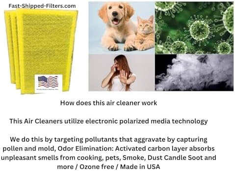 Fast-Shipped-Filters 10 Pack 20x30 Replacement Filter Pads Compatible with MicroPower Guard One Hour Air Cleaner Refill Yellow (10, Yellow, 20x30)