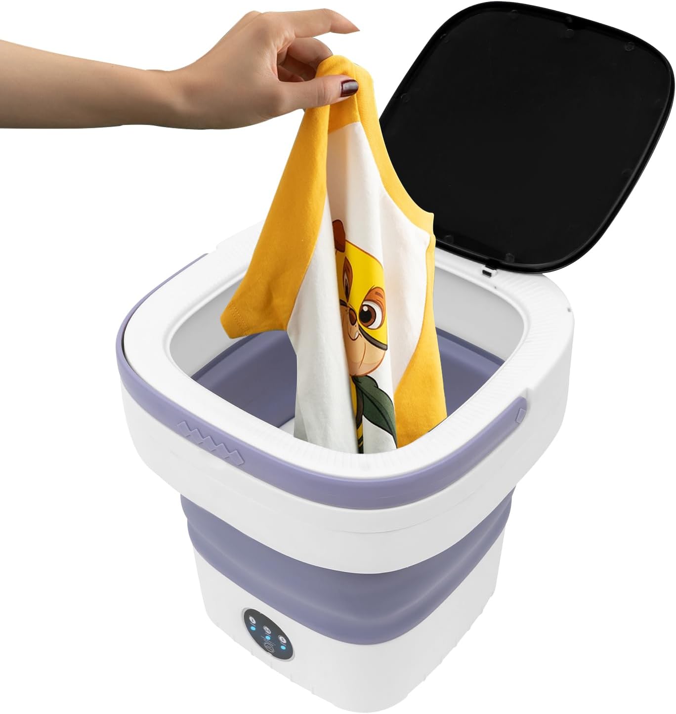 Portable Washing Machine, Mini Washer, 12l/12.68qt Large Capacity Foldable Washer, Deep Cleaning Of Underwear, Baby Clothes And Other Small Clothes For Apartments, Dormitories, Hotels (Purple)