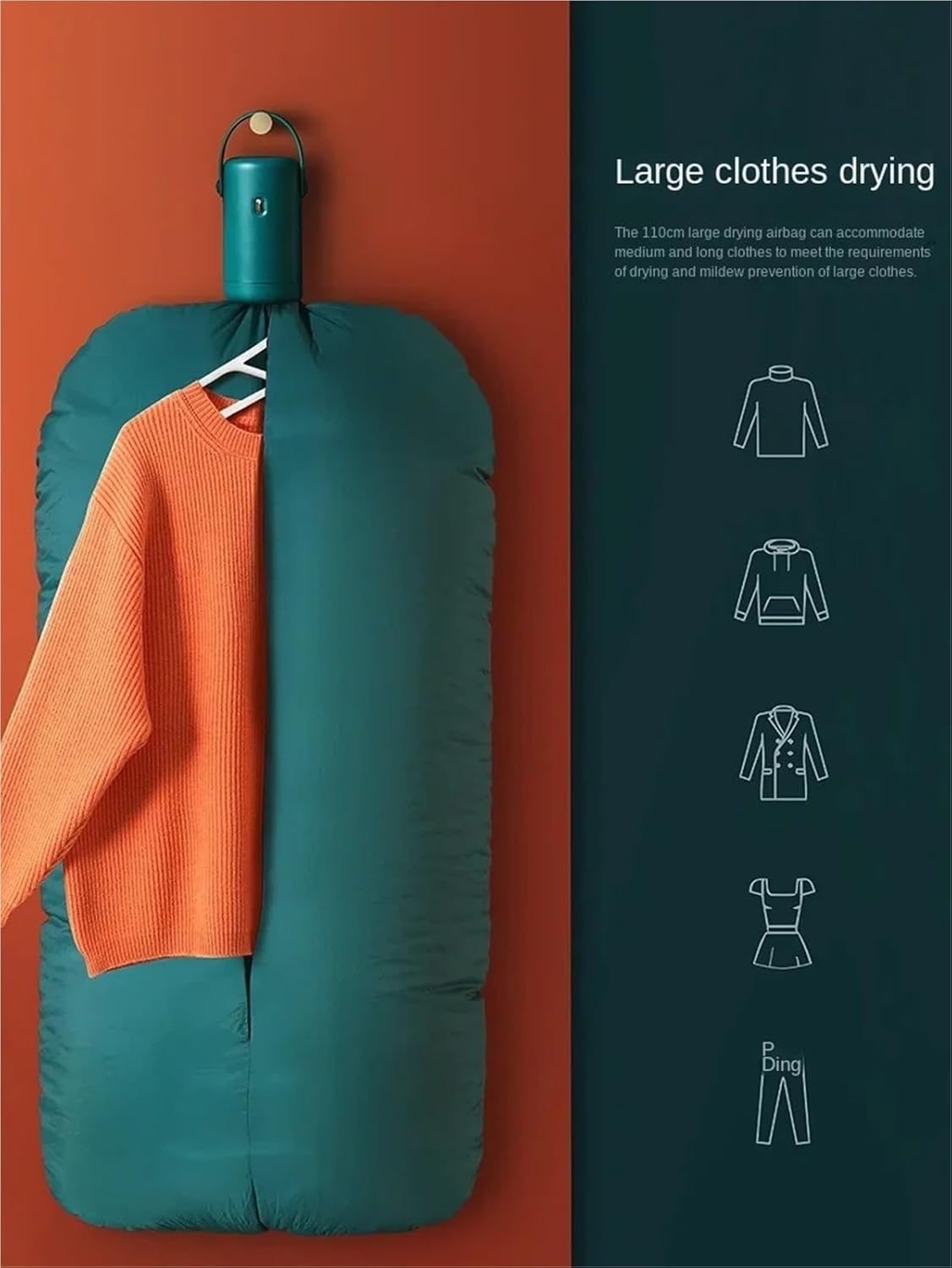 Portable Clothes Dryer, Portable Clothes Dryers Travel Portable Household Small Folding Portable Drying,for Travel,Apartment(Orange)