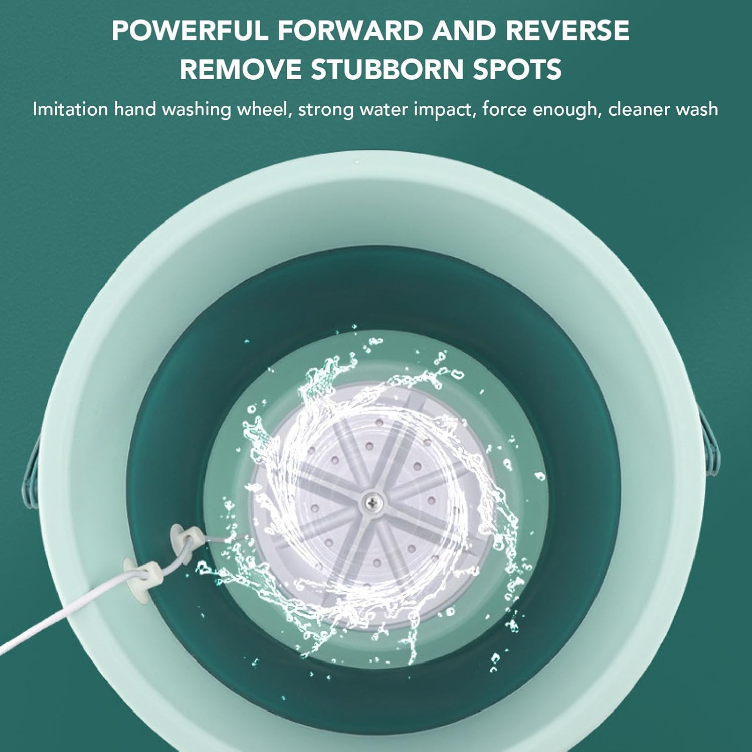 Portable Washing Machine, Foldable Space Saving Easy Using Mini Automatic Clothes Washer Tub Rotary Travel Laundry Bucket for Underwear,Baby Clothes,Socks