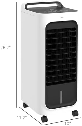 Windowless Portable Air Conditioner, Evaporative Air Cooler 3-IN-1 Portable AC Unit W/1.3 gal Gal Tank for 7H timer, Smart Remote, 90-degree Oscillation, Swamp Stand Up Air Conditioner for Bedroom