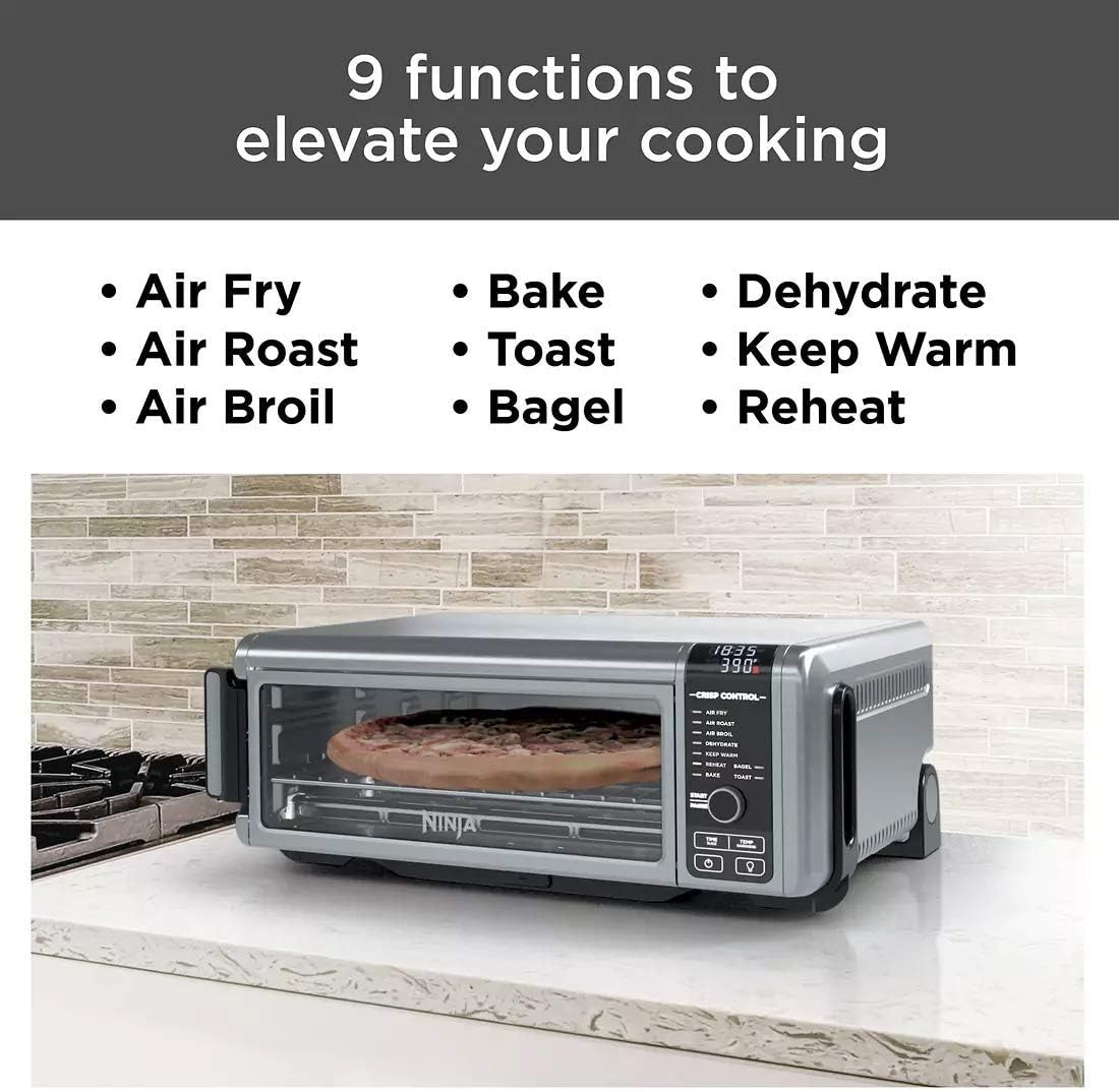 Ninja Foodi 9-in-1 Digital Oven Air Fry, Air Roast/ Broil, Bake, Bagel, Toast, Dehydrate, Keep Warm, and Reheat - Stainless Steel