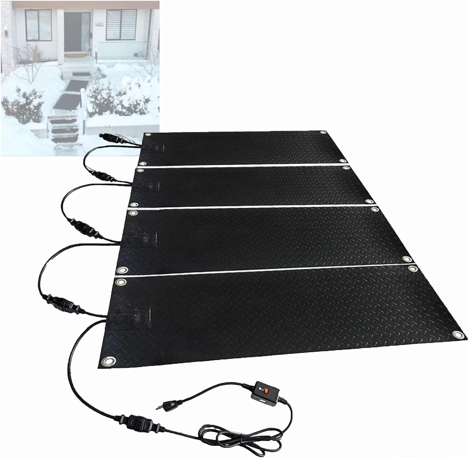 Heated Snow Melting Mat for Outdoor Stairs,No-Slip Heating Stair Heating Mats,Winter Snow Removal, Driveway Heated Mat for Snow