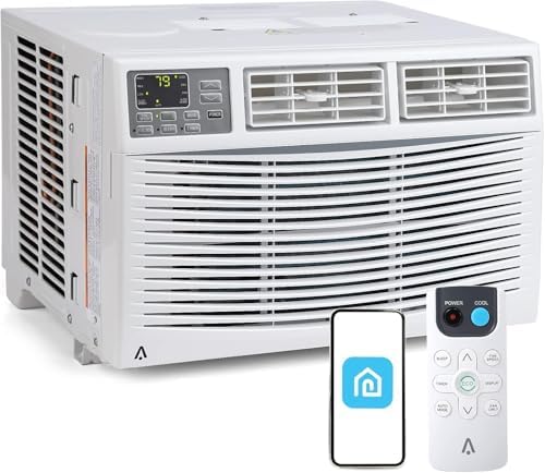 8,000 BTU Window Air Conditioner - Cools Up to 350 Sq. Ft,Air Conditioner Window Unit With Remote Control,3 Fan Speeds,Auto-Restart,Water Self Evaporation,Sleep Mode,24-Hours Timer,WIFI, APP