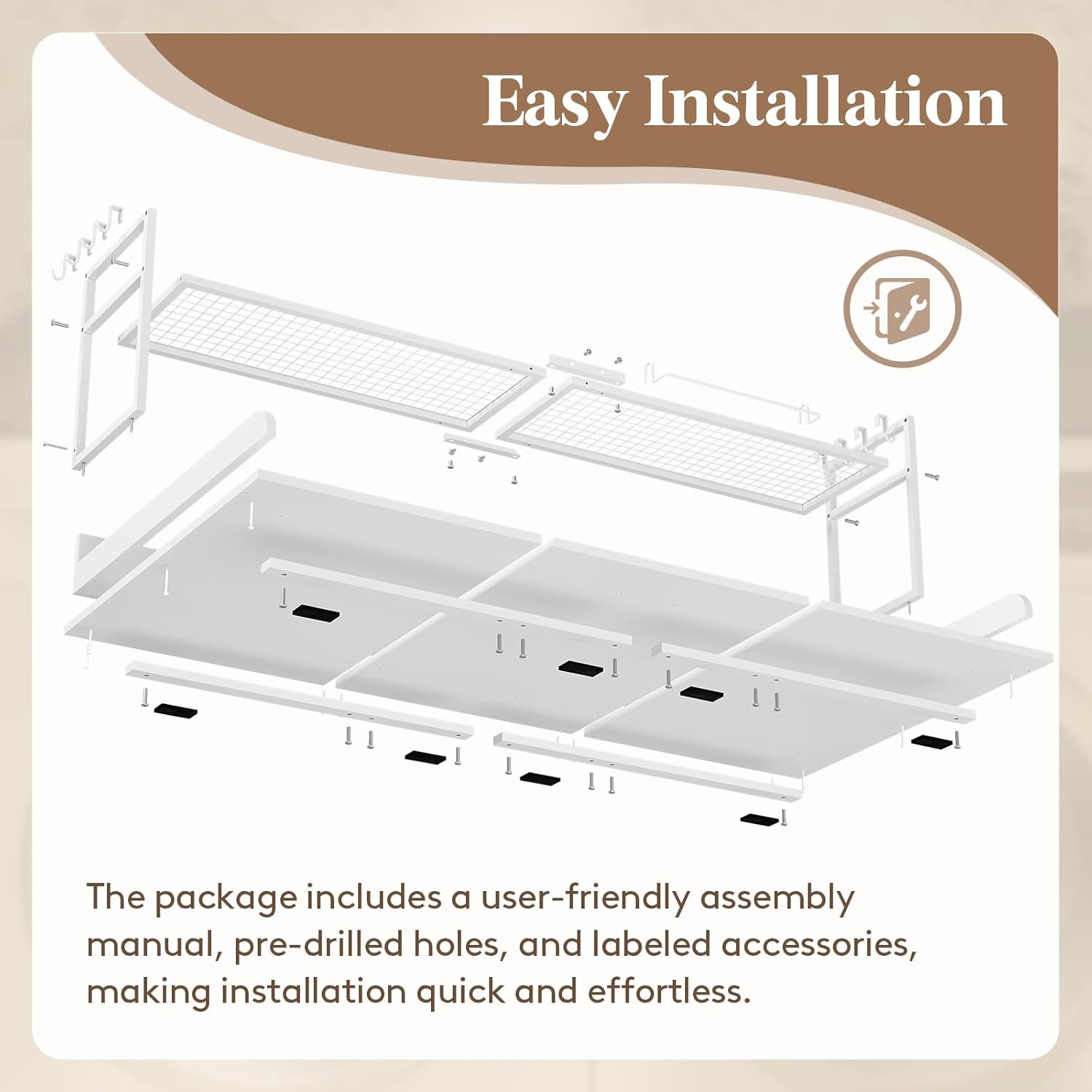 Lifewit Washer Dryer Countertop with Adjustable Shelf, Splice Type, 54