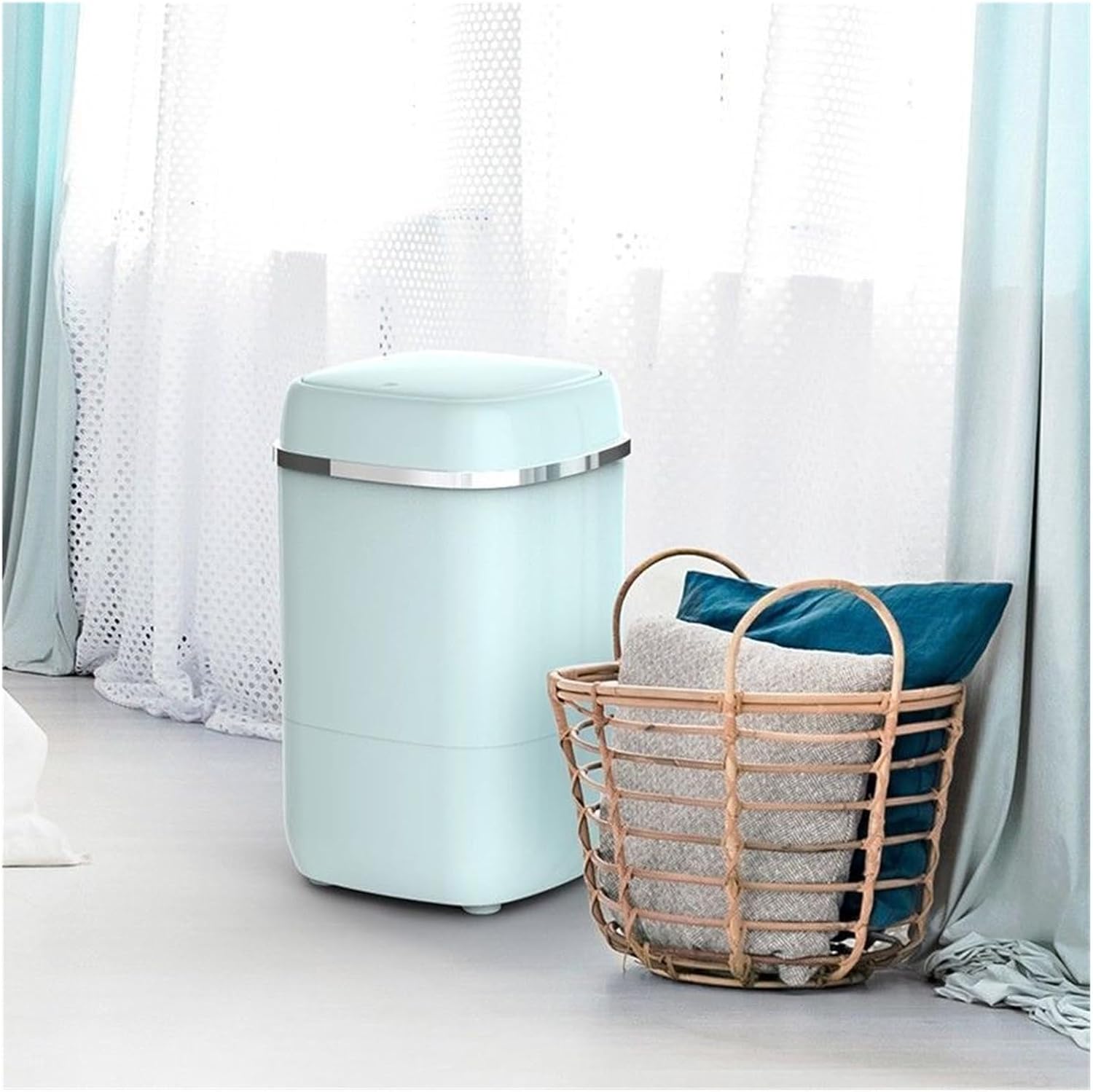 Small Semi-automatic Mini Washing Machine Underwear Socks,for Travel,Camping, RV & Dorms(Yellow)