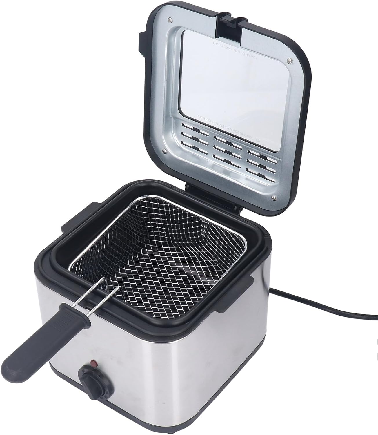 Electric Deep Fryer 2.5L, 1000W Stainless Steel French Fry Maker with Drain Hook for Home Use, Fast Frying Appliance with US Plug 110V