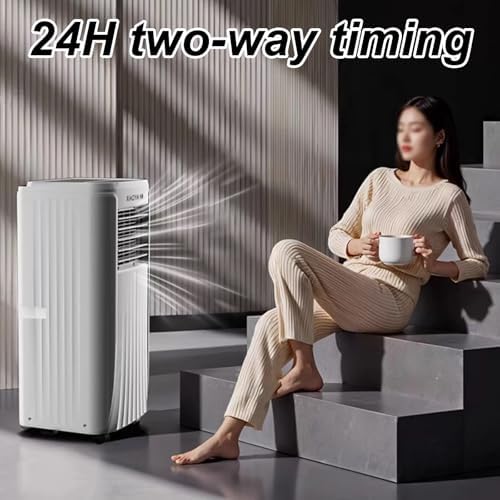 No Vent Portable Air Conditioner 2 Wind Speeds Room Ac Unit with 360° Universal Wheels and Remote Control 24H Timer, Bedroom, Office, Apartments 220V(33 * 38 * 68cm)