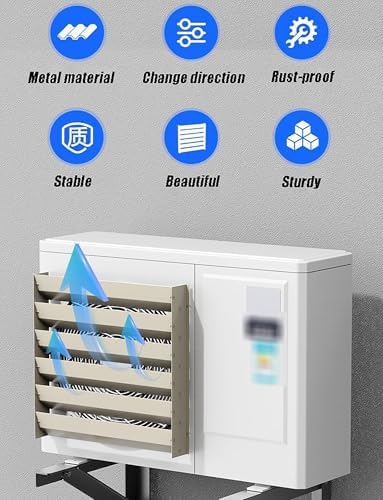 Air Deflector Grilles, Metal iron Baffle Guide Cover, Outdoor Ac Unit Cover Air Conditioner Deflector, Metal Iron Shutter Deflector