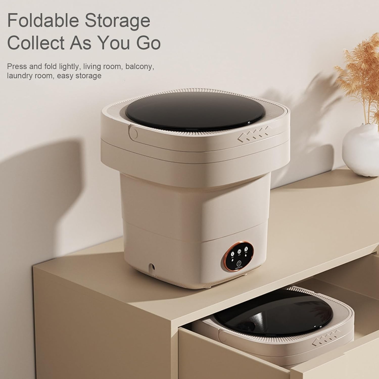 WHYATT Portable Washing Machine，7L by for Socks Underwear or Small Items, Travel Business Trip or College Rooms