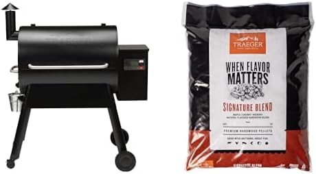 Pro 780 Wood Pellet Grill and Smoker, Black with Signature Blend Pellets 18 lb Bag