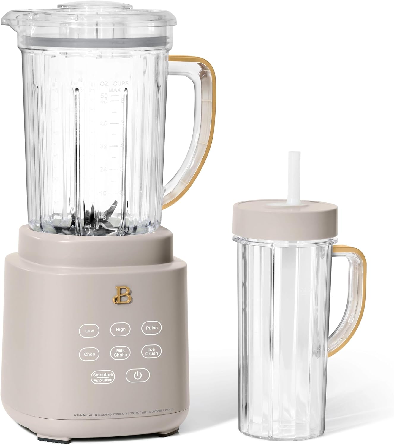 PowerExact High-Performance Blender System with Touch Controls, Multiple Speed Settings, Sleek Design, Ideal for Smoothies, Shakes, and Hot Soups - Blac Sesame (Porcini Taupe)