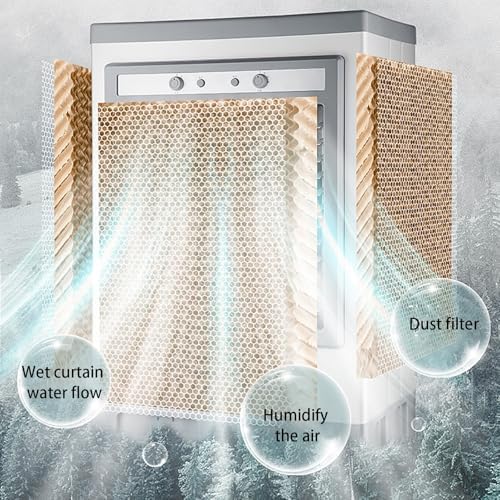 Evaporative Air Cooler, Swamp Cooler Air Conditioner with 6 Ice Packs, 3-Speed Portable Air Conditioner for Factory Room(73 * 44 * 136cm)