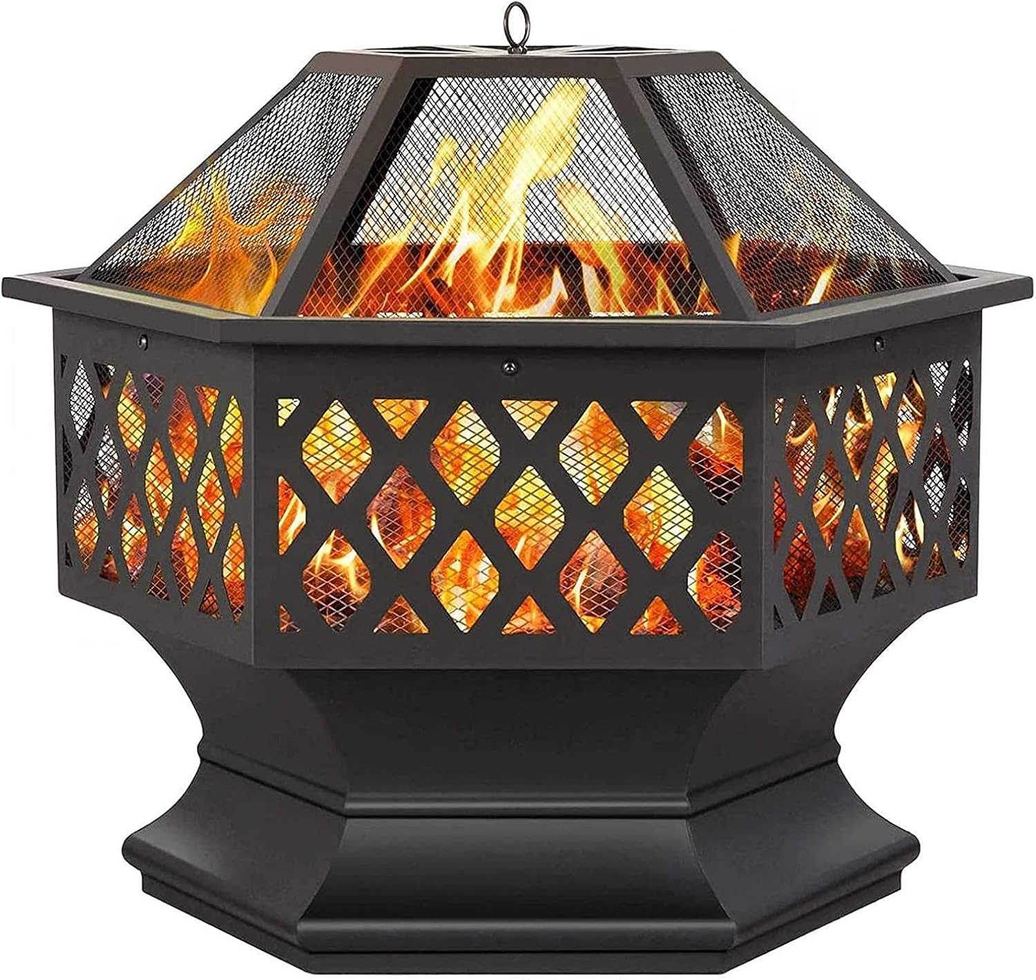 Outdoor Metal Fire Pit, Multifunctional Portable Firepit, Fireplace Stove for Camping Picnic Bonfire Patio Backyard Garden Beaches Park