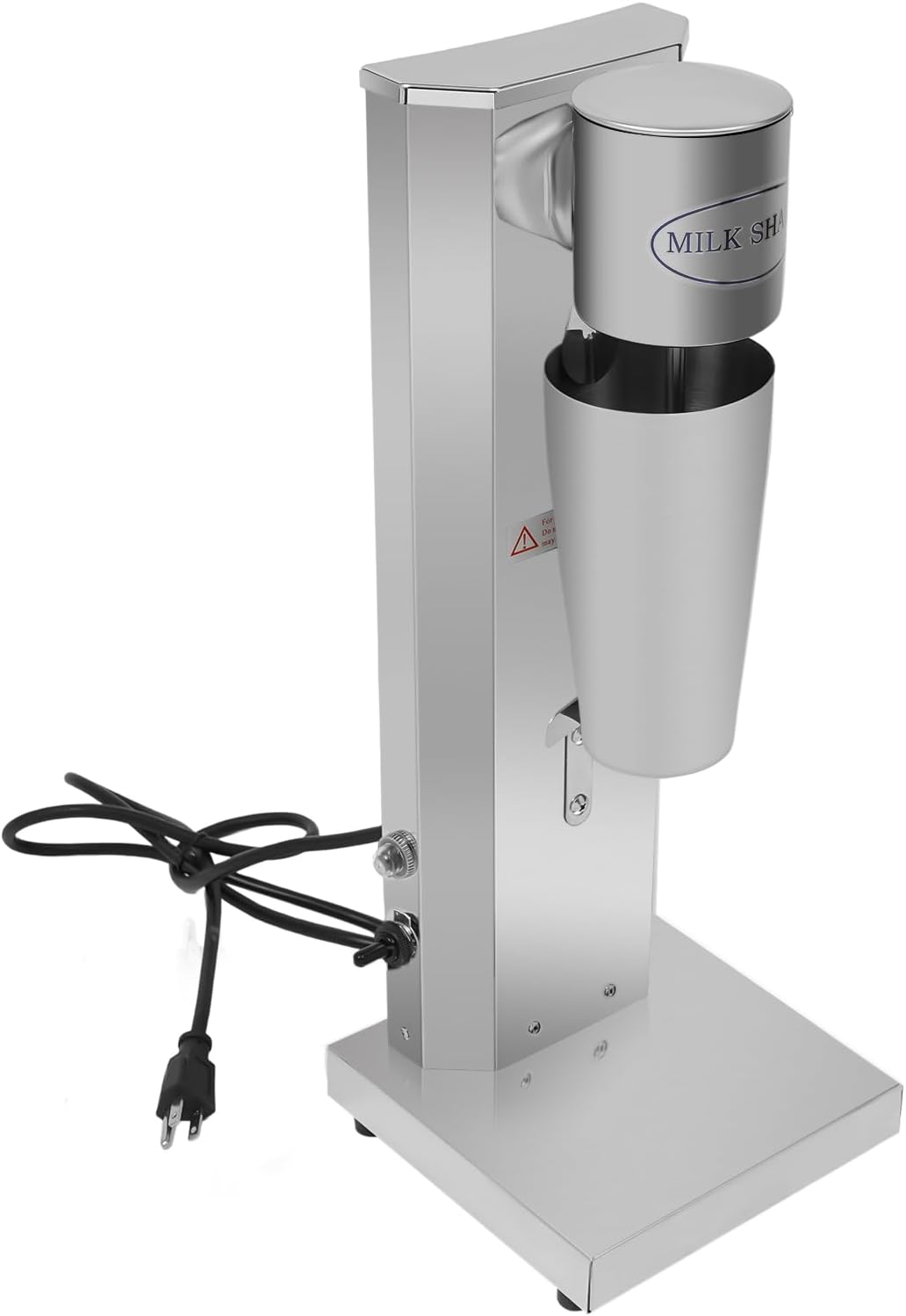 Stainless Stee Single Head Milkshake Mixer Electric Milkshake Machine Commercial Frozen Milk Shake Drink Machine 180W Countertop Smoothie Maker Blender with 2 Blending Speeds
