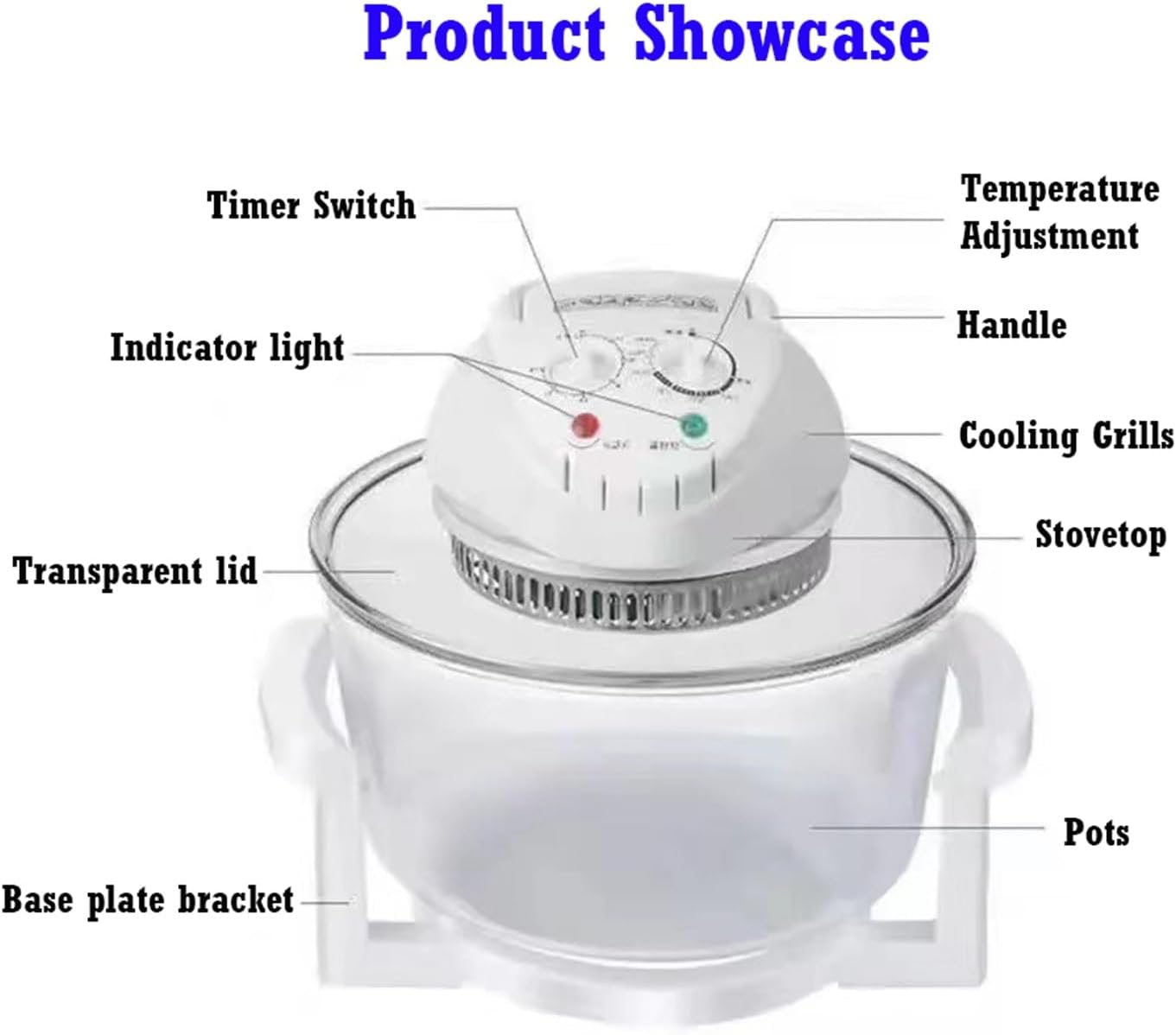 Air Fryer 8-in-1, Compact Air Fryer with 12L Capacity, Microwave, Freezer & Dishwasher Safe, Non Toxic Glass Portable Cooking System, 6 Cup Glass Containers,Air Fry