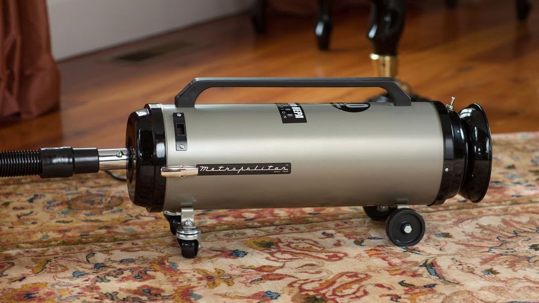 MetroVac OV4SNBF Professional Evolution Compact Canister Vac, Powerful Home Vaccuum & Air Duster, Portable Cleaning Supplies w/ 4.0 HP Twin Fan Motor, 2-Speed, 20' Cord with Halo End Cap