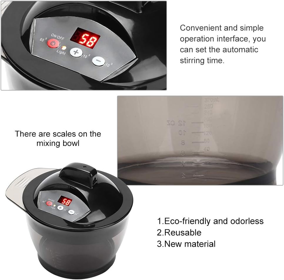 Electric Mixer, Electric Blender, with Scales Mixing Bowl, US Plug Automatic Dye Cream Blender for Hair Salon Home