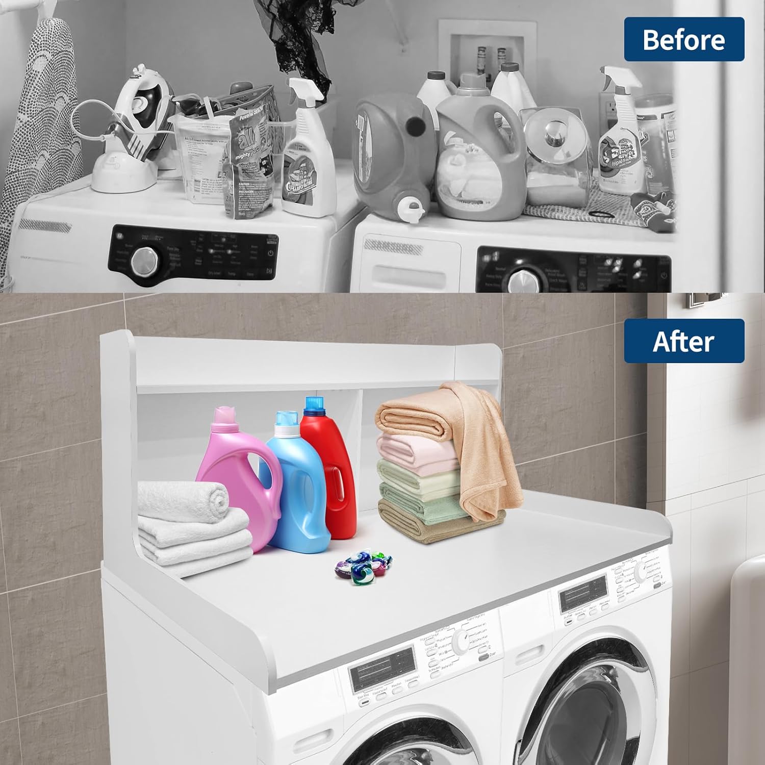 2-Tier Washer Dryer Countertop with 2.75