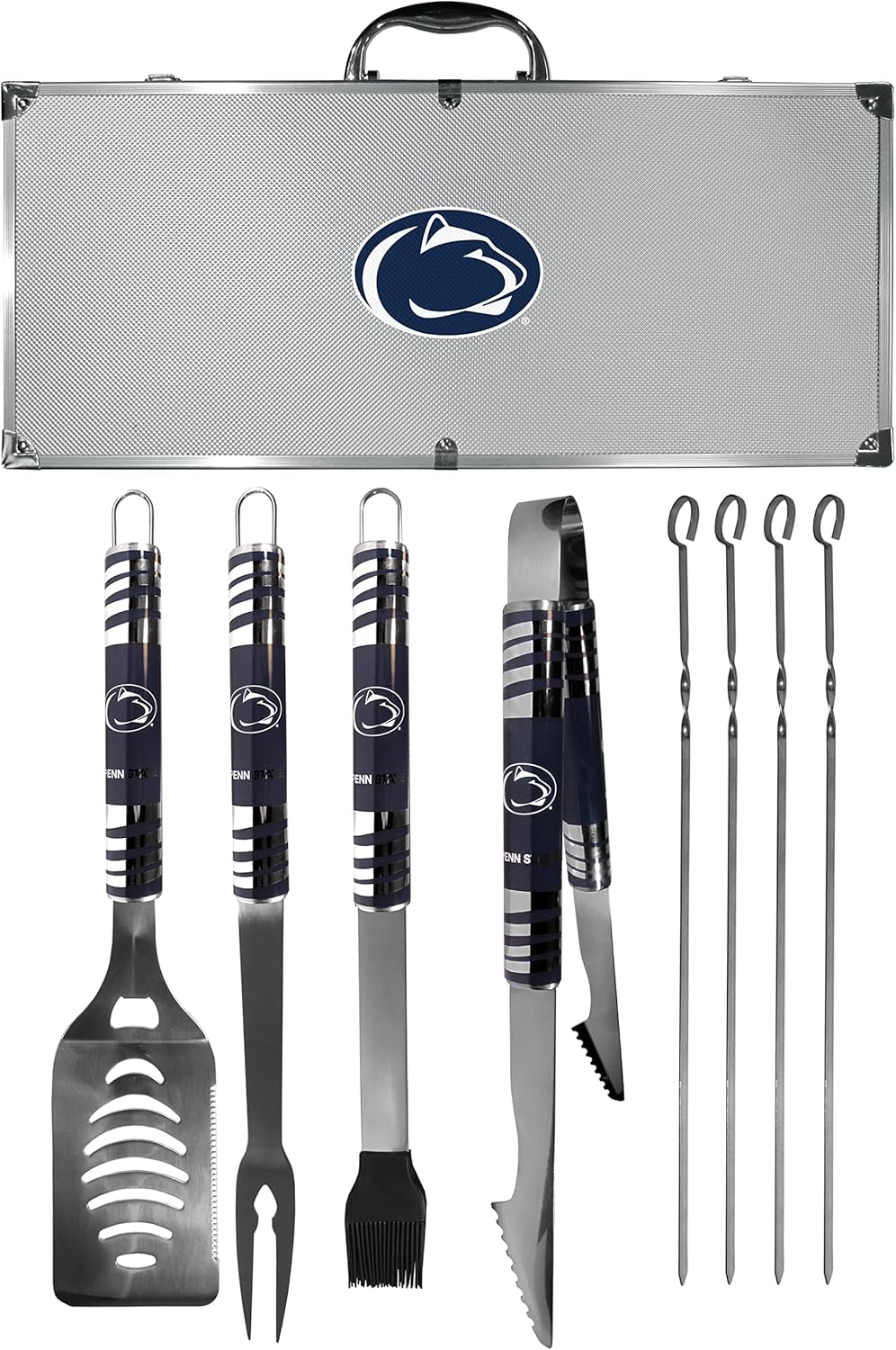 NCAA Siskiyou Sports Fan Shop Penn State Nittany Lions Steel Tailgater BBQ Set w/Case 8 piece Gray