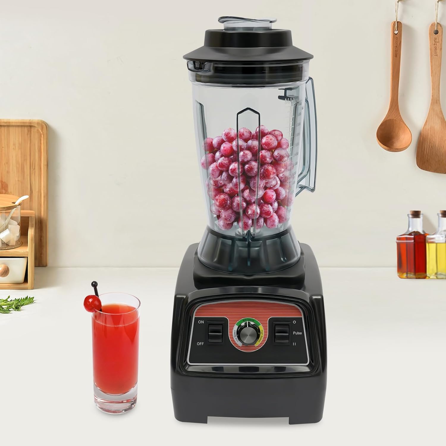 2800W Blender, 1.03 Gal Smoothie Maker, 57000 RPM, 3.3 HP Peak, Black