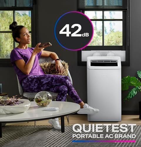 GE Profile 12,000 BTU Dual-Hose, Inverter Heat/Cool Portable AC for Rooms up to 550 sq ft., Wi-Fi Enabled, 3-in-1 with Dehumidify, Fan, & Auto Evaporation, Included Window Installation Kit, White